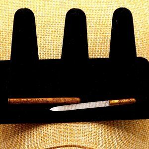 SOLD: Vintage Germany Brass Nail File Case "Telephone First"  Promotional